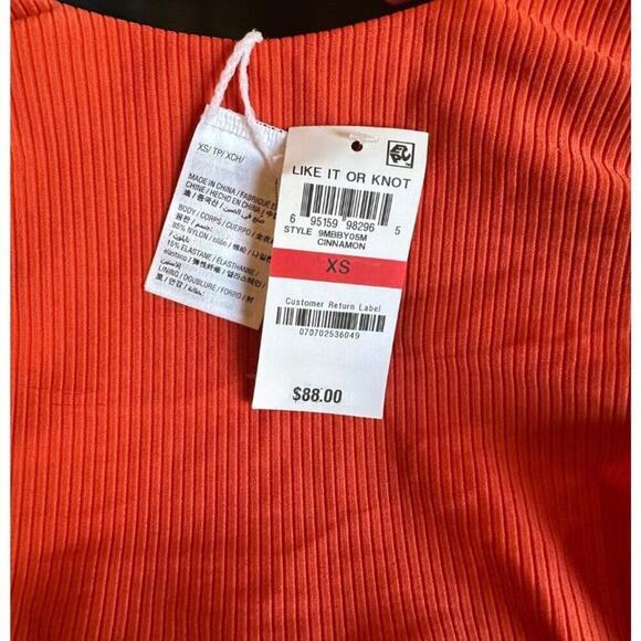 Bar III Like It Or Knot One-Piece Swimsuit | Size XS | Burnt Orange - Picture 8 of 15